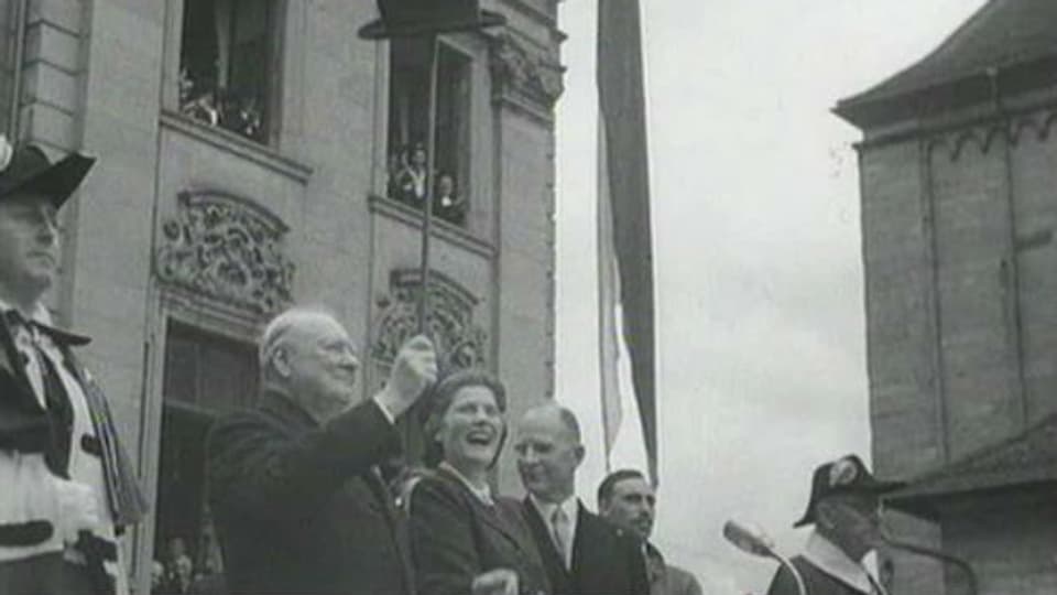 Churchill spricht 1946 in Zürich
