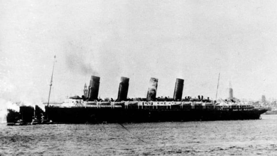 Das US Passagierschiff Lusitania wurde 1915 versenkt.