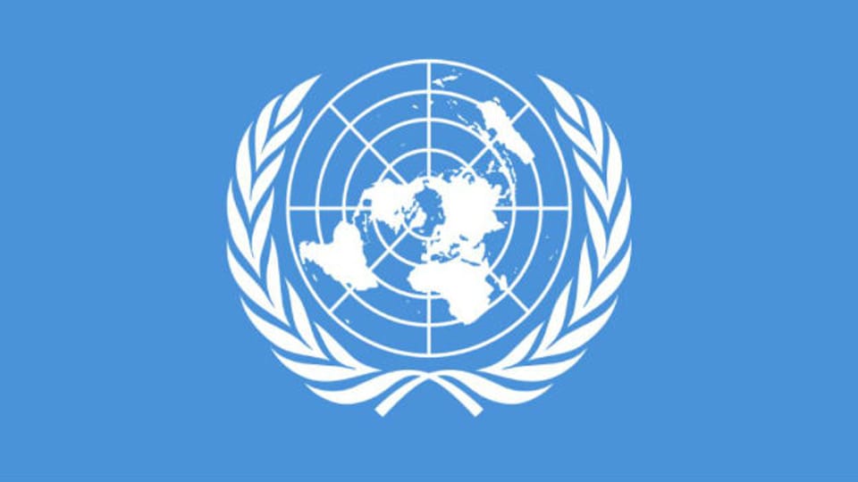 Flagge der Vereinten Nationen.