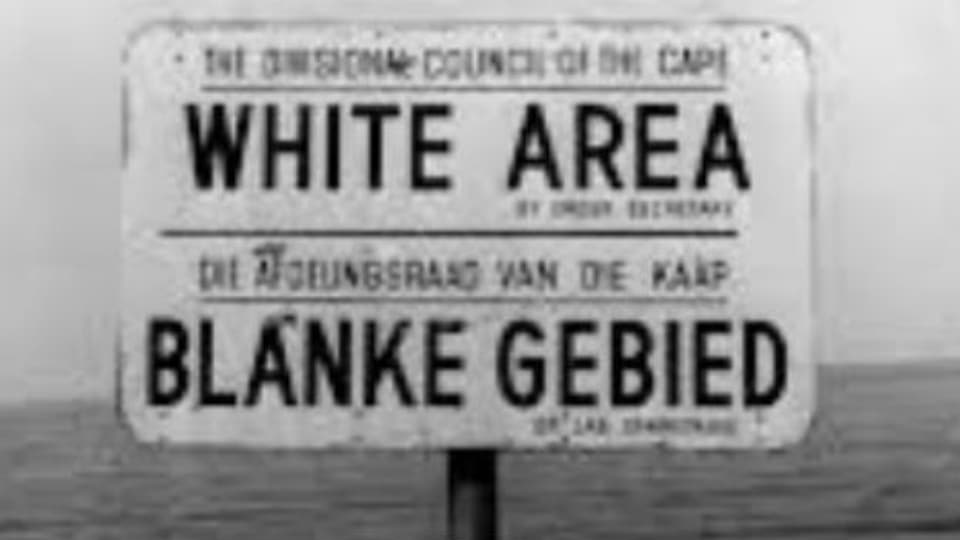 Apartheid in Südafrika.