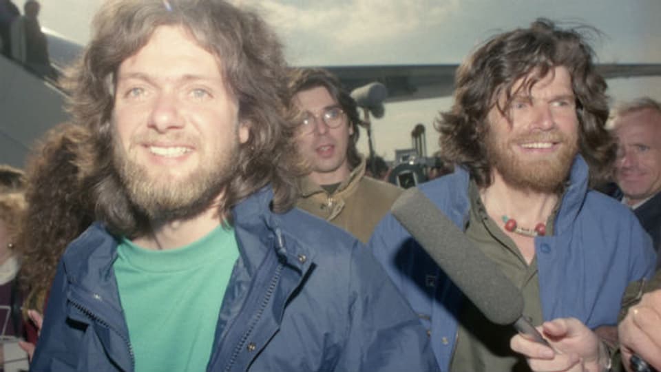 Messner und Fuchs, vom Südpol zurückgekehrt.