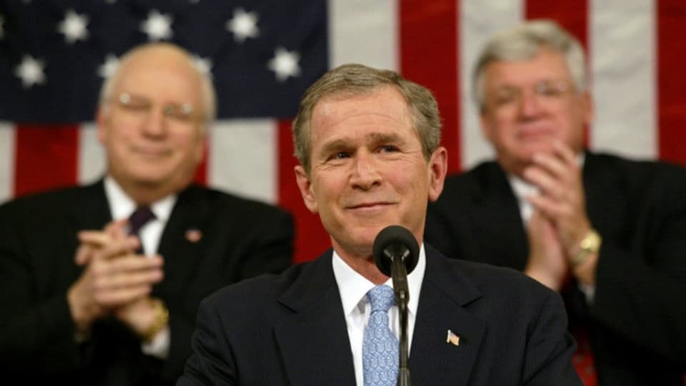 George W. Bush bei seiner Rede zur Lage der Nation am 29. Januar 2002 in Washington