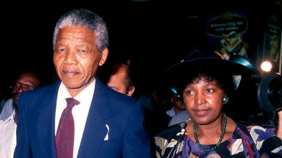 Nelson Mandela mit Ehefrau Winnie, nach der Freilassung