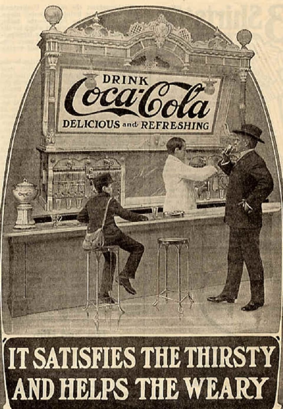 Erste Coca Cola-Werbung aus dem Jahr 1886.