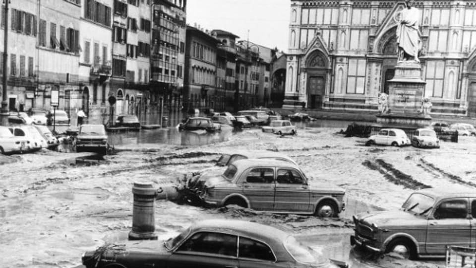Überschwemmte Innenstadt von Florenz