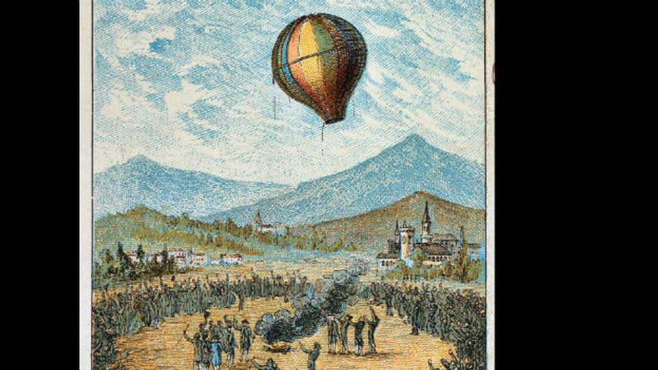 Denkwürdige Ballonfahrt: Gebrüder Montgolfier heben ab.