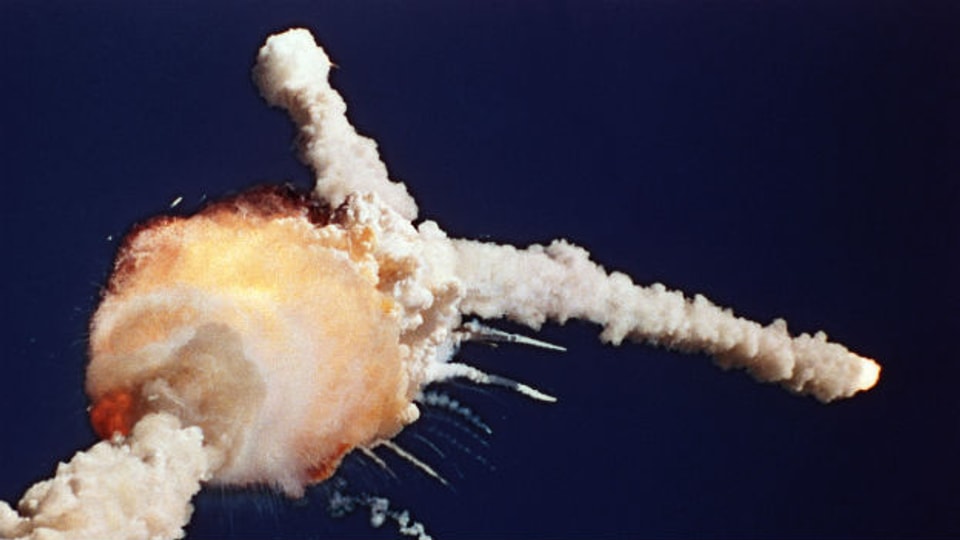 Explosion in 15 Kilometern Höhe: Raumfähre Challenger.