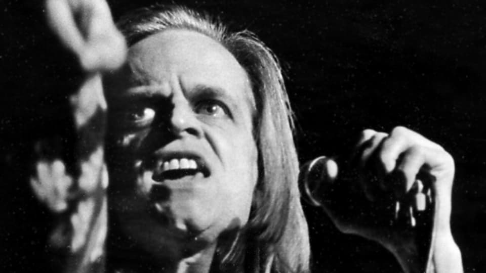 Klaus Kinski bei einer seiner berühmten Jesus-Darstellungen (21. November 1971).