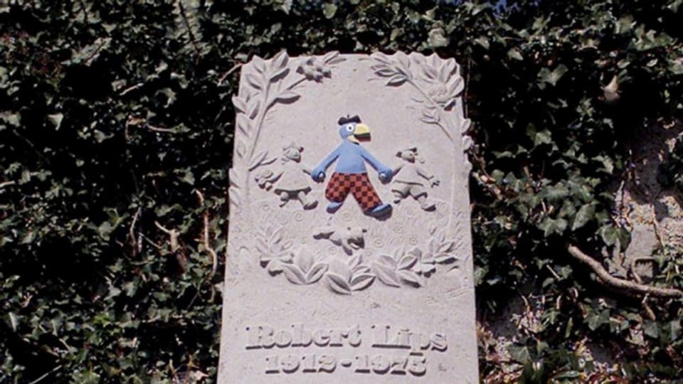 Grabstein von Robert Lips - mit Globi