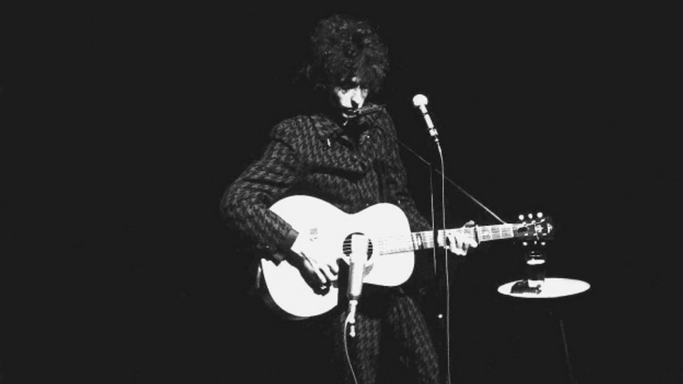 Bob Dylan bei einem Konzert im Mai 1966 in Paris