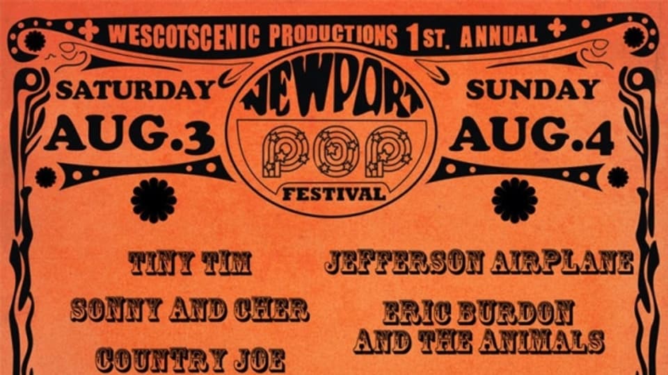 Das Plakat zum Newport Pop Festival 1968