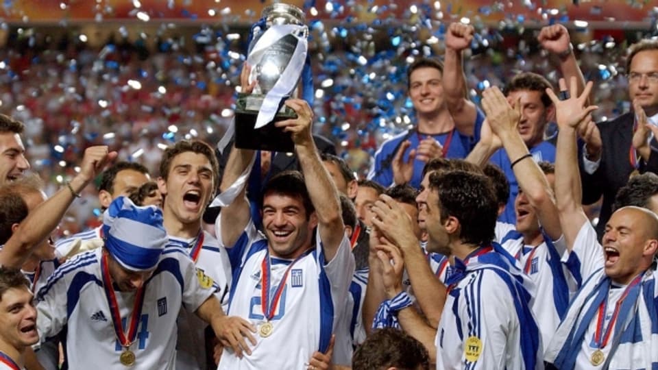 Die griechische Fussball-Nationalmannschaft feiert den EM-Titel