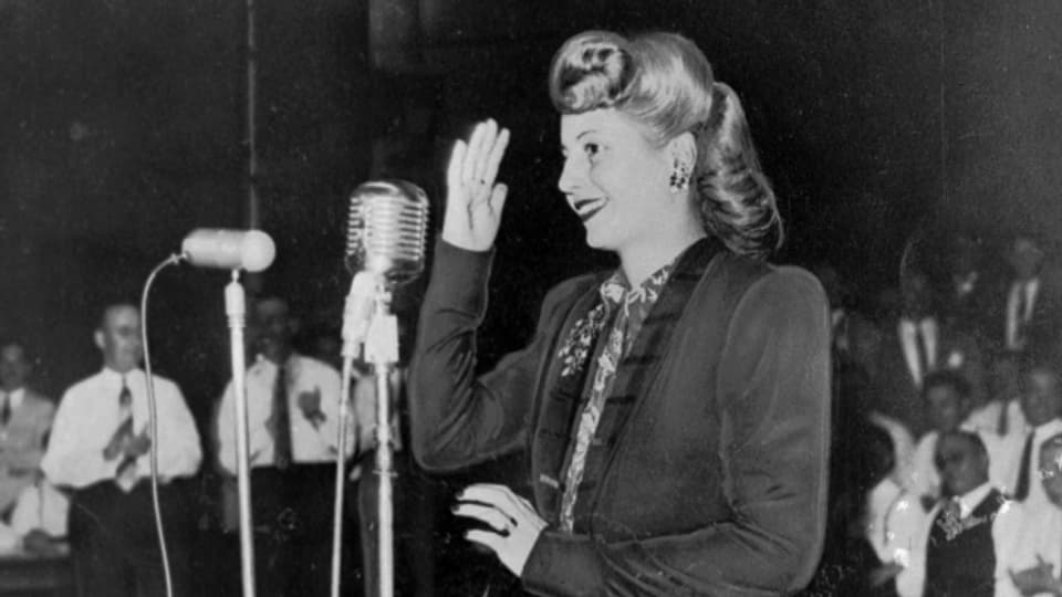 Eva Peron beim Parteikongress im Juni 1947