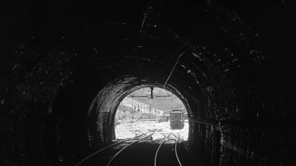 Das Loetschbergtunnel-Suedportal in Goppenstein