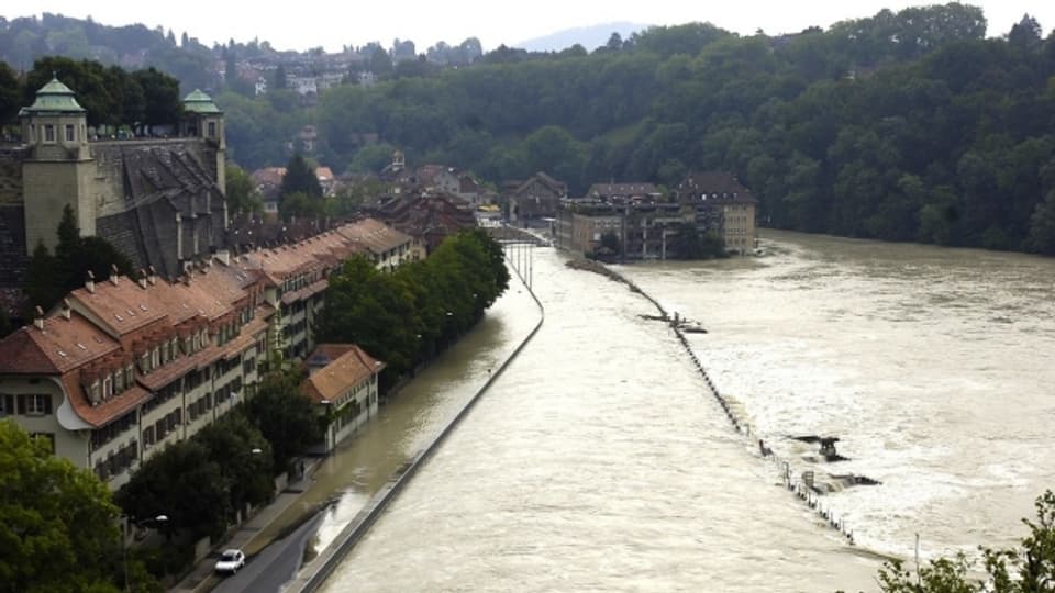 Das Berner Matte-Quartier, bedroht von den Wassermassen der Aare.