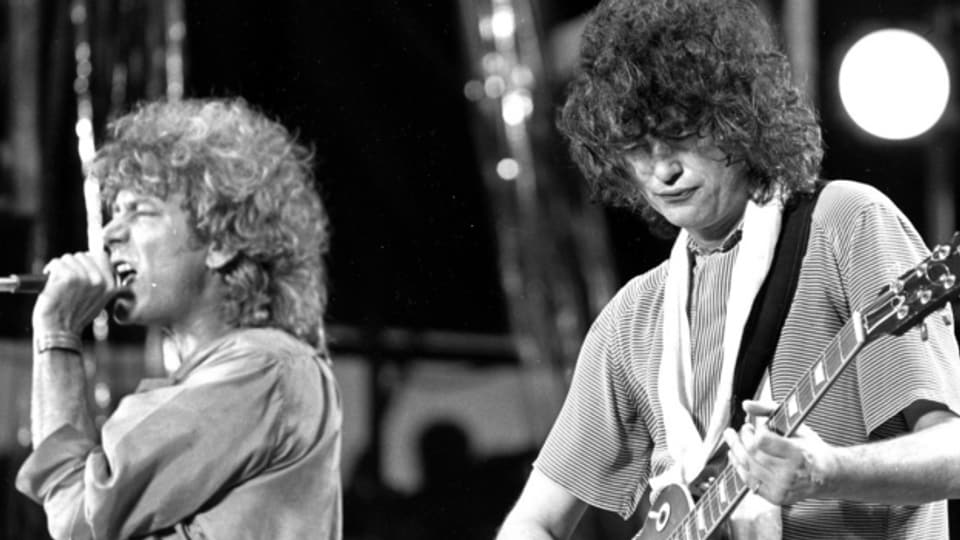 Led Zeppelin 1985 am Live Aid-Konzert in Philadelphia.