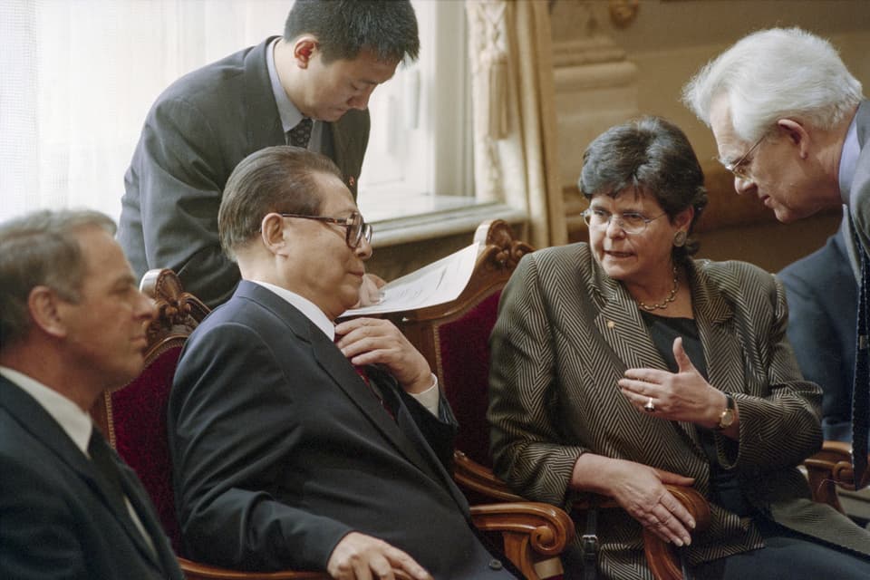 Chinas Präsident Jiang Zemin bei seinem Besuch in der Schweiz