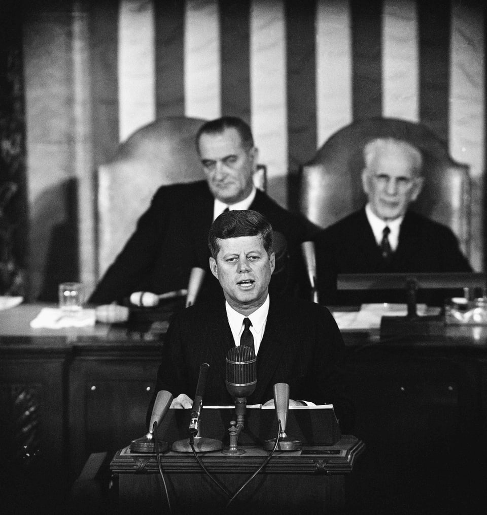 John F. Kennedy bei einer Rede im US-Kongress.