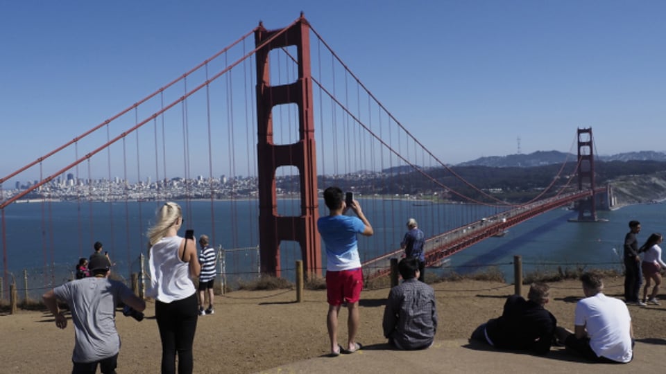 Ein beliebtes Fotosujet: Die Golden Gate Bridge.