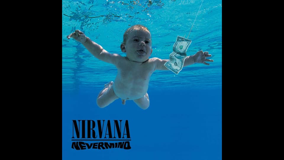 Das Albumcover des Albums Nevermind von Nirvana.