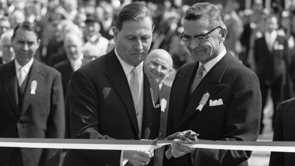 Bundespräsident Ludwig von Moos eröffnet am 30. April 1964 die Expo 64 in Lausanne.