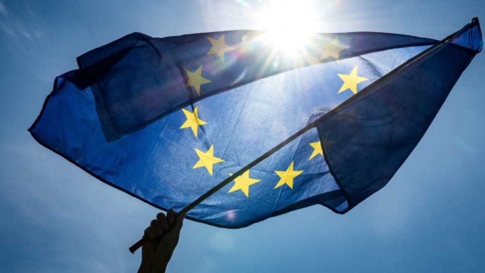 Die Europaflagge, die 1955 als Symbol für den Europarat eingeführt wurde.