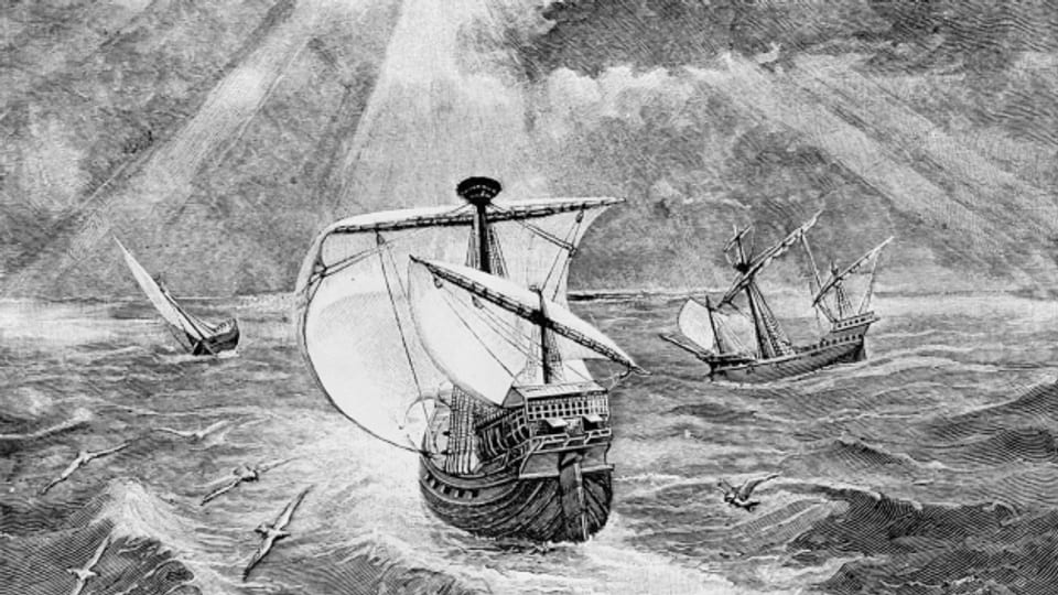 Mit den Schiffen Santa Maria, Pinta und Niña brach Kolumbus zu seiner ersten Entdeckungsreise auf.