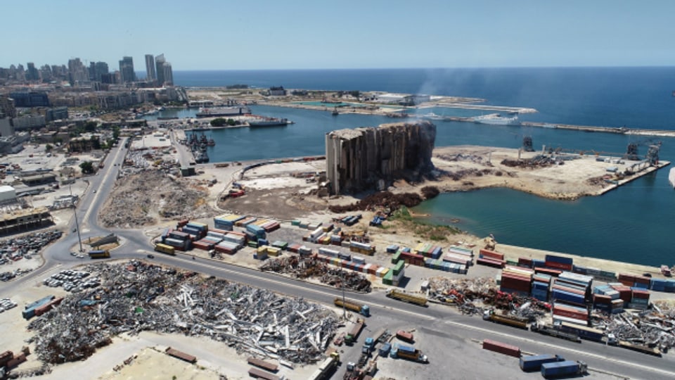 Der zerstörte Hafen von Beirut