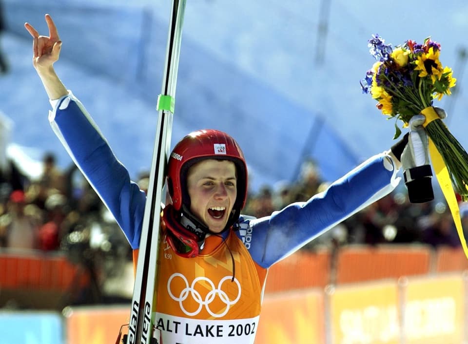 Simon Ammann gewann an den Olympischen Spielen 2002 zum ersten Mal die Goldmedaille.