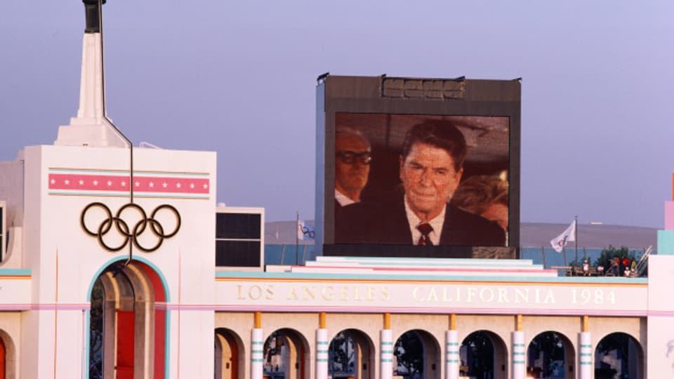 Eröffnung der Oympischen Spieel 1984 im Los Angeles Memorial Coliseum.