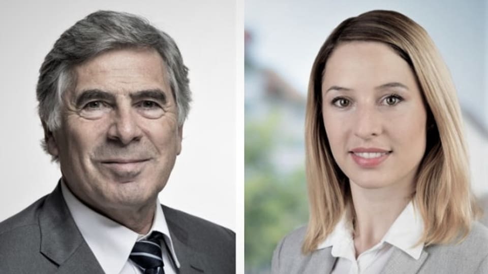 Argumentieren für die Weiterbildung von Sozialhilfebeziehenden: SKOS-Präsident Christoph Eymann und Patricia Buser, Leiterin Weiterbildung des Kantons Luzern.