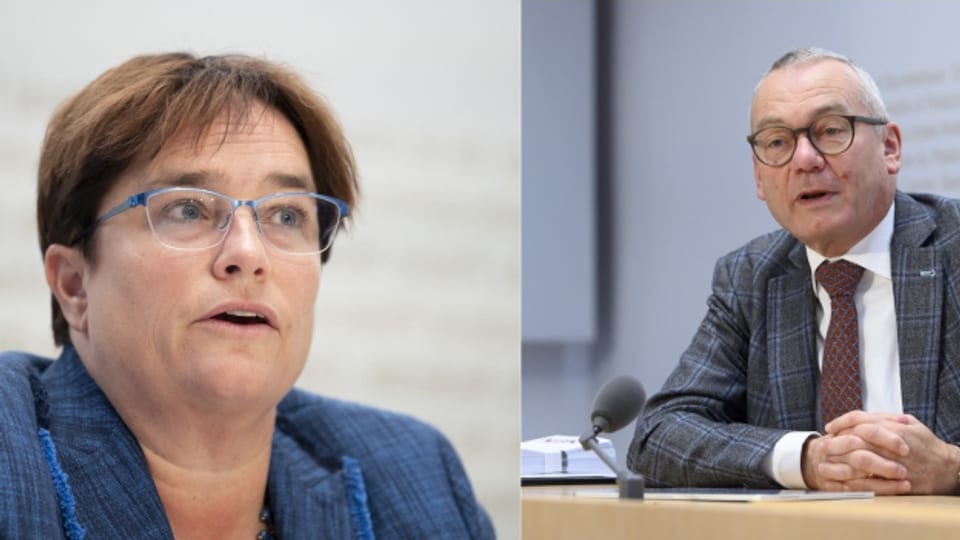 SVP-Nationalrätin Magdalena Martullo-Blocher wehrt sich gegen das Klimaschutzgesetz. FDP-Ständerat Ruedi Noser ist dafür.