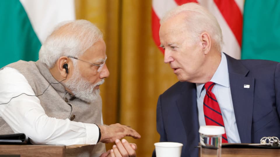 US-Präsident Joe Biden und Indiens Präsident Narendra Modi bei einem Treffen.