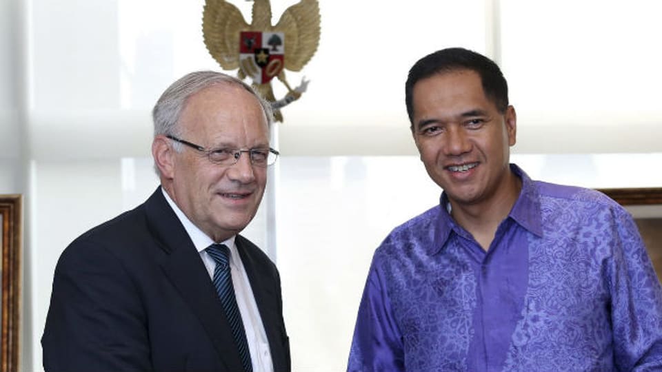Bundesrat Schneider-Ammann auf seiner Asienreise in Indonesien.