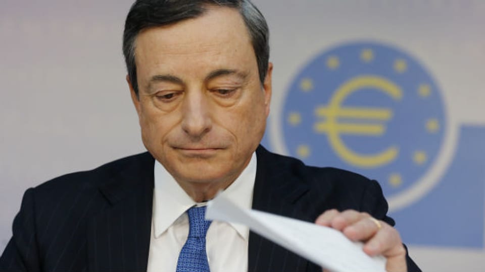 EZB-Präsident Mario Draghi an der Medienkonferenz zum Zinsentscheid