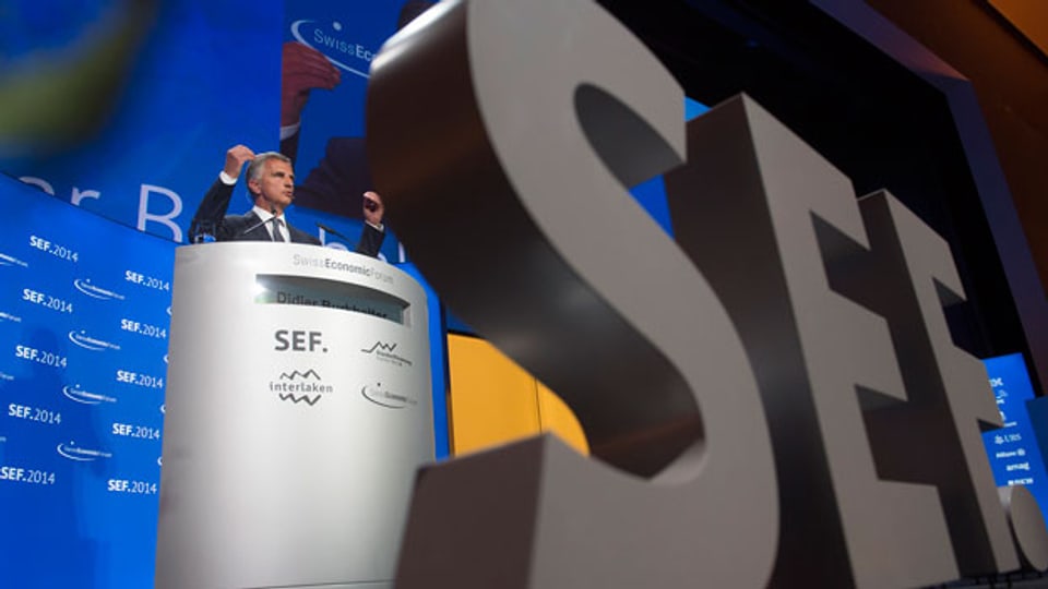 Bundespräsident Didier Burkhalter, EDA, eröffnet das Swiss Economic Forum (SEF) am 5. Juni 2014.