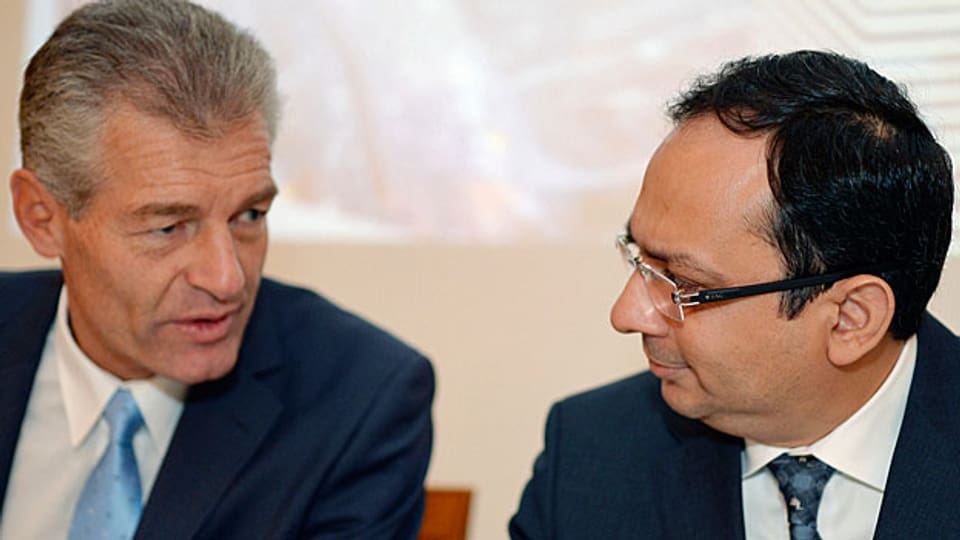 Für Heinz Karrer steht viel auf dem Spiel: Als Verwaltungsratspräsident muss er Kuoni zum Erfolg zurückverhelfen. Bild: Heinz Karrer und der neue CEO Zubin Karkaria.