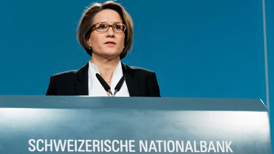 Andrea Maechler, Direktorin der Schweizerischen Nationalbank, präsentiert die geldpolitische Lagebeurteilung der SNB.