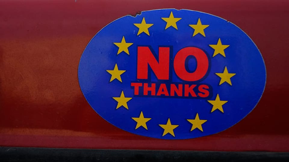 Aufschrift auf einem Auto in Wales zum Austritt Grossbritanniens aus der EU.