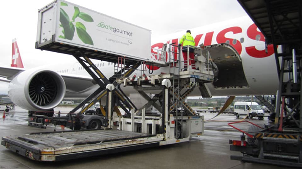 Bealdung einer Boeing 777 der Fluggesellschaft Swiss.