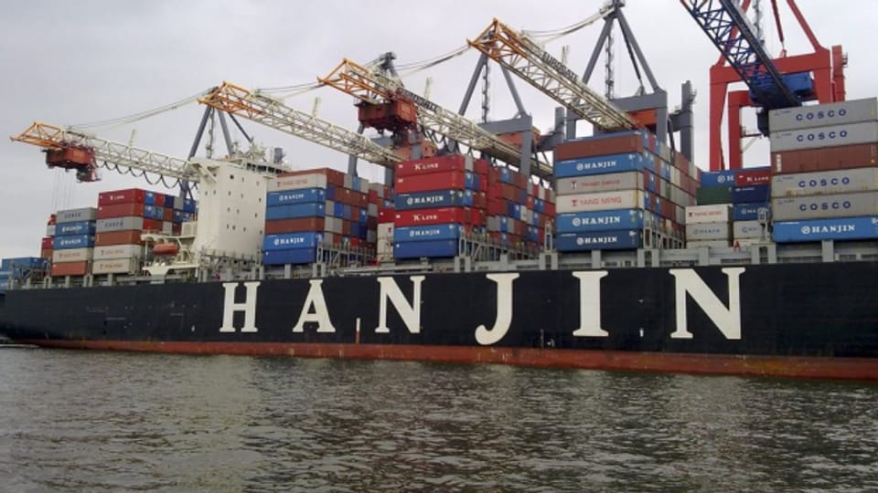 Die Schiffe der Grossreederei Hanjin trauen sich zum Teil nicht mehr in Häfen anzulegen.