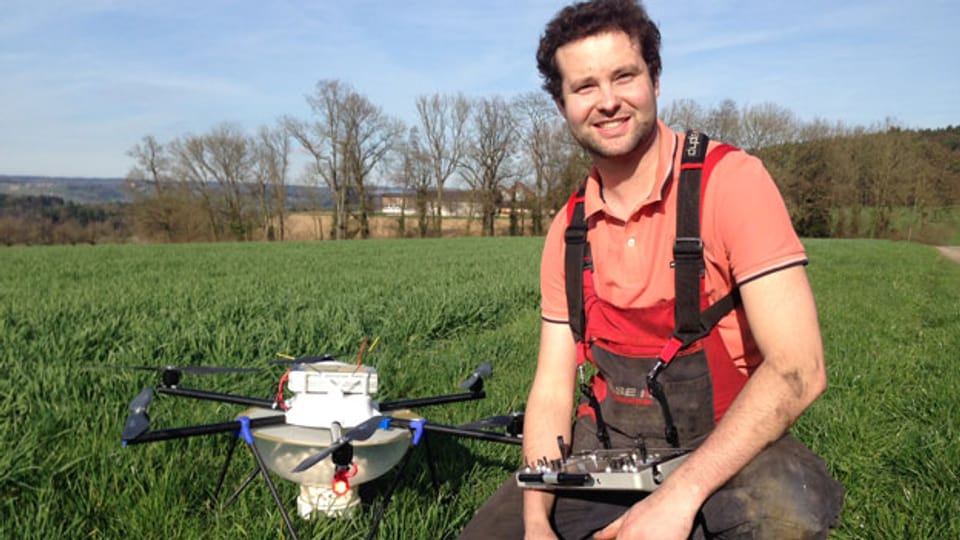 In der Schweiz werden in der Landwirtschaft neu Drohnen eingesetzt.