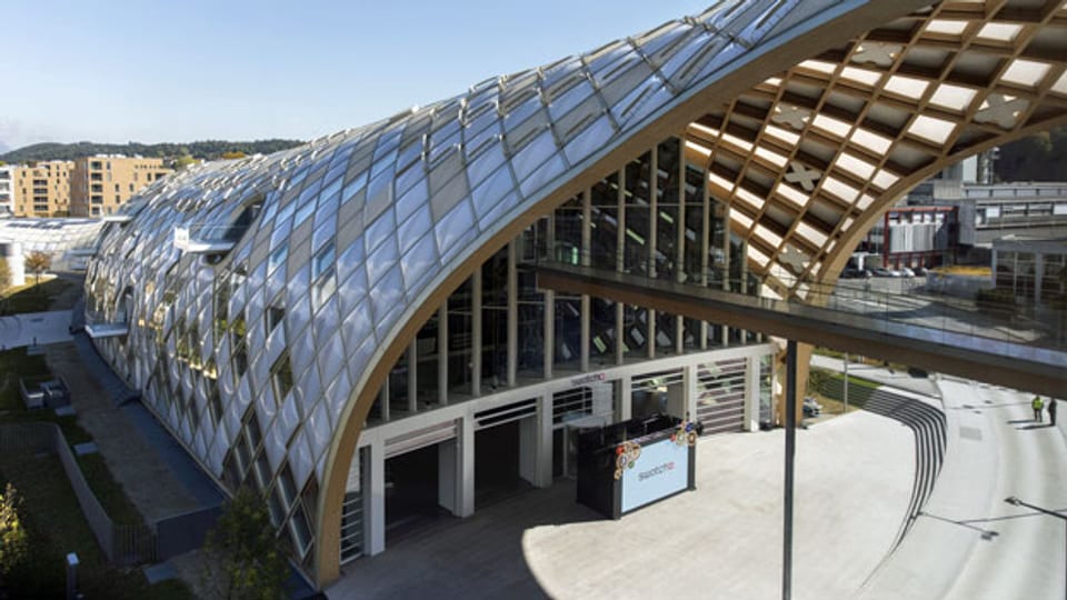 Das neue Firmengebäude der Swatch Group in Biel, Schweiz.