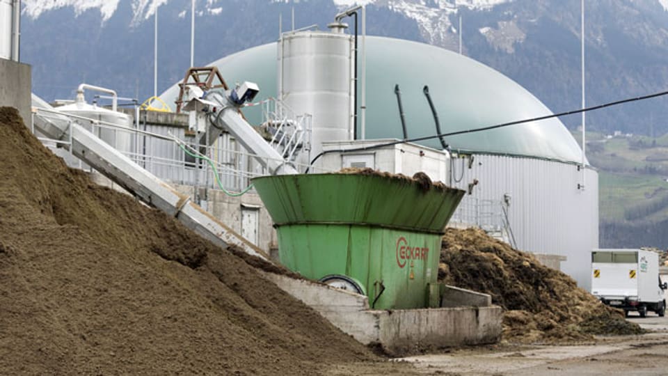 Biogas-Anlage in Ibach. In der Anlage wird regionale Biomasse zu Biogas vergärt.