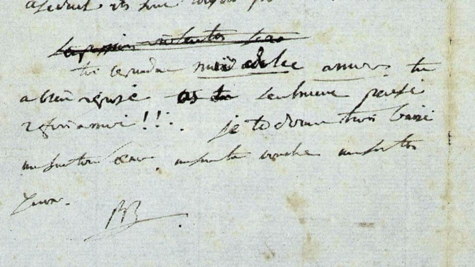 Ein Liebesbrief von Napoleon Bonaparte an Josephine, seine spätere Ehefrau.