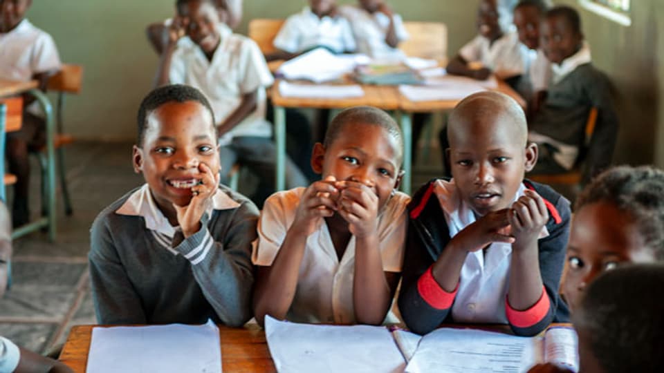 Kinder in einer Schule in Südafrika.