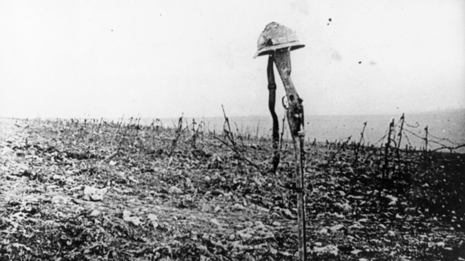 Feldgrab eines französischen Soldaten bei Verdun.