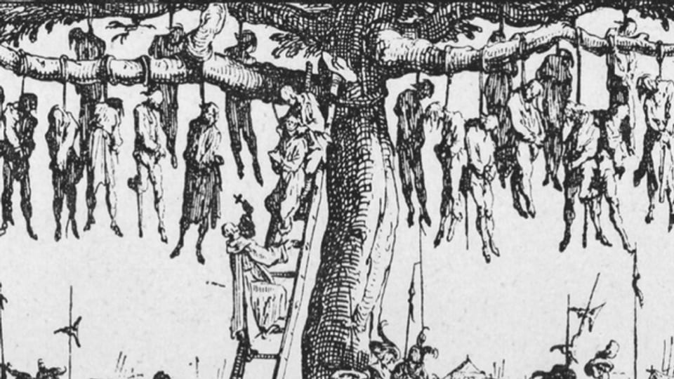 Jacques Callot: «Der Galgenbaum», Radierung von 1632.