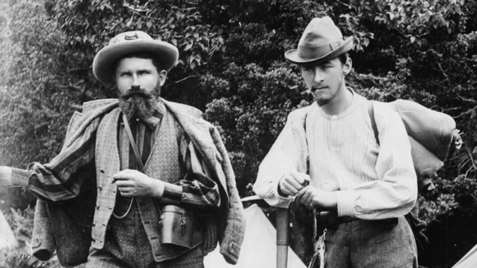 Matthias Zurbriggen (l.) und Edward FitzGerald kurz vor einer Expedition in Neuseeland im Jahr 1895.
