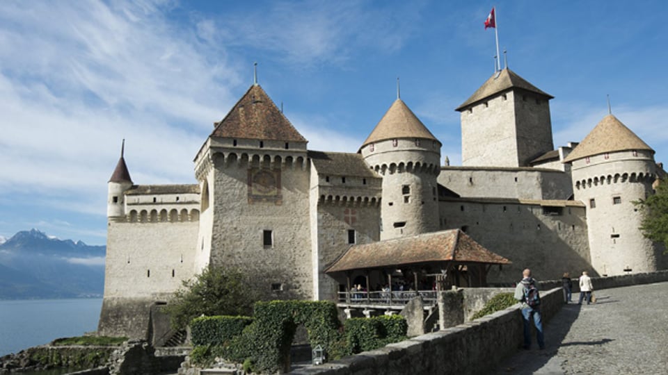 Schloss Chillon-das Wahrzeichen von Montreux am Genfersee.